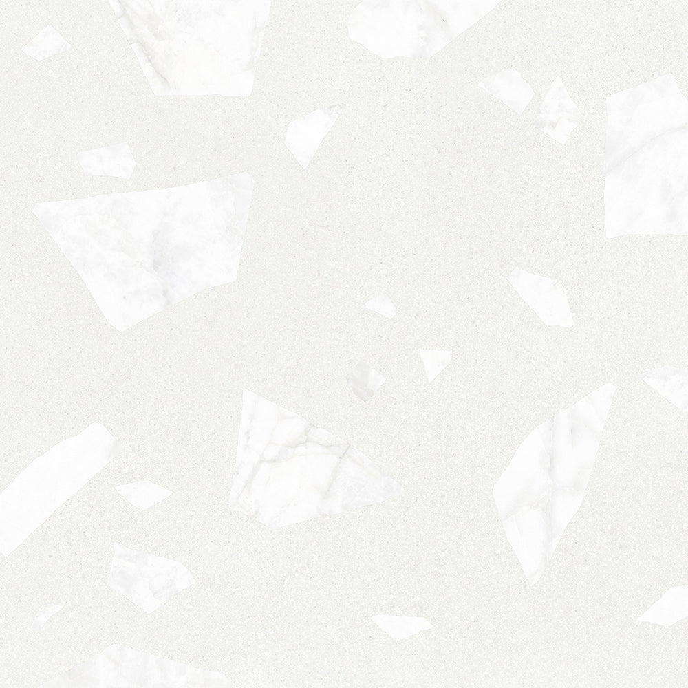 Terrazzo 2.0 24"x24" Rock White Porcelain Matte Tile