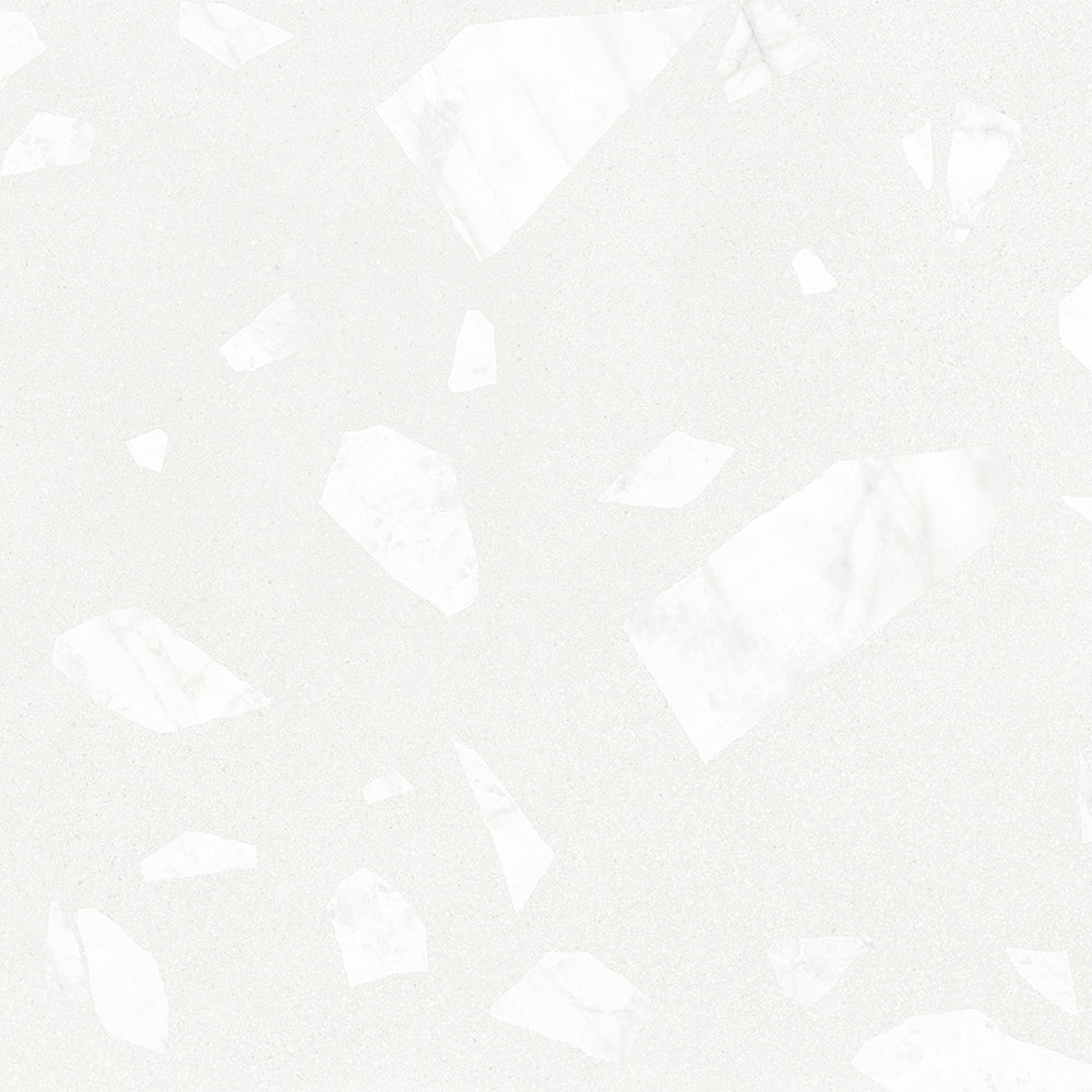 Terrazzo 2.0 24"x24" Rock White Porcelain Matte Tile