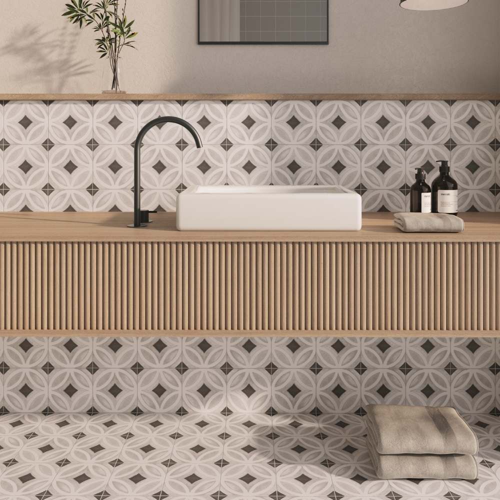 Cadence 6"x6" Noir 01 Porcelain Matte Tile