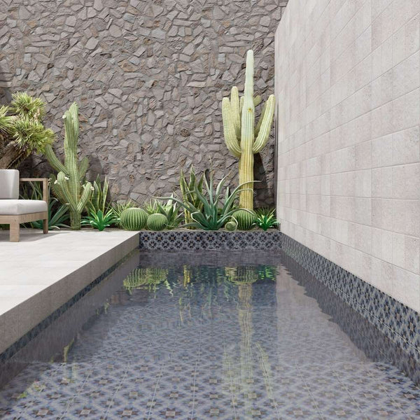 Merida Flor 6" x 6" Azul Porcelain Glossy Tile