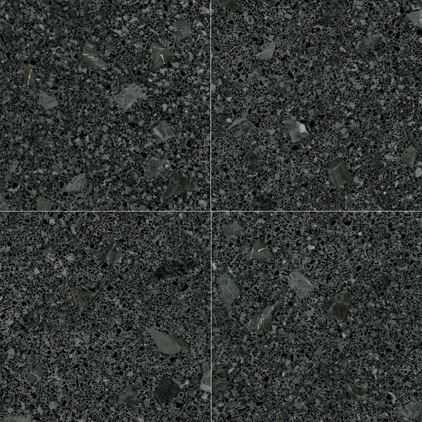Terrazzo Miscela 24"x24" Grafito Porcelain Matte Tile