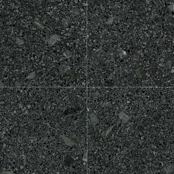 Terrazzo Miscela 24"x24" Grafito Porcelain Matte Tile