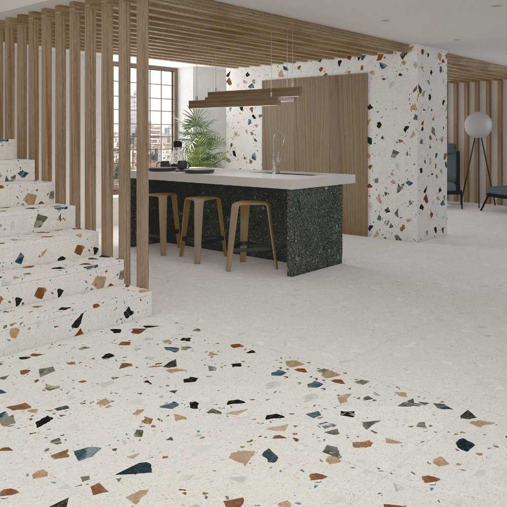 Terrazzo Miscela 24"x24" Nacar Porcelain Matte Tile