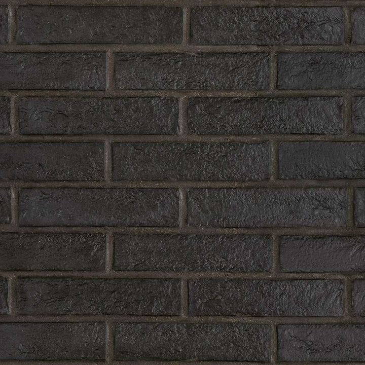 Brick City 2" x 10" Black Porcelain Matte Tile