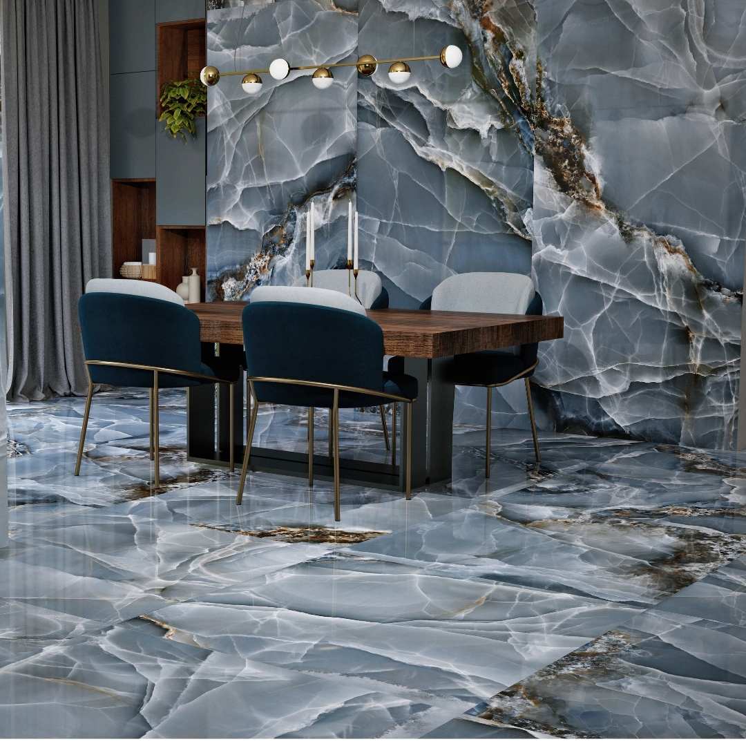 Riptide 24" x 48" Blue Porcelain Polished Tile