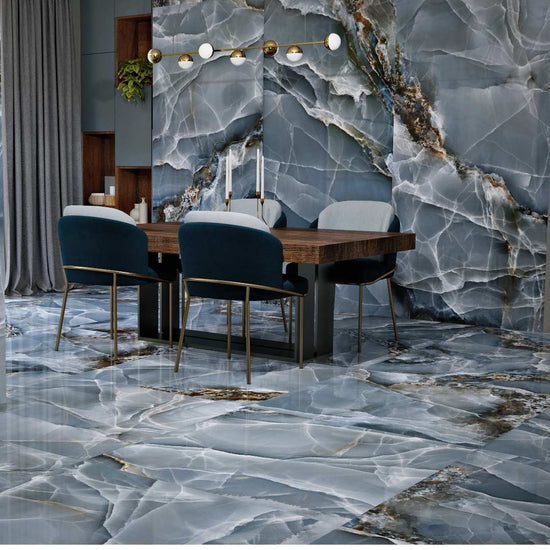 Riptide 24" x 48" Blue Porcelain Polished Tile