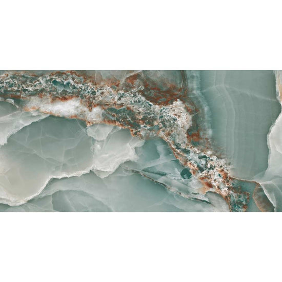 Riptide 24" x 48" Turquoise Porcelain Polished Tile