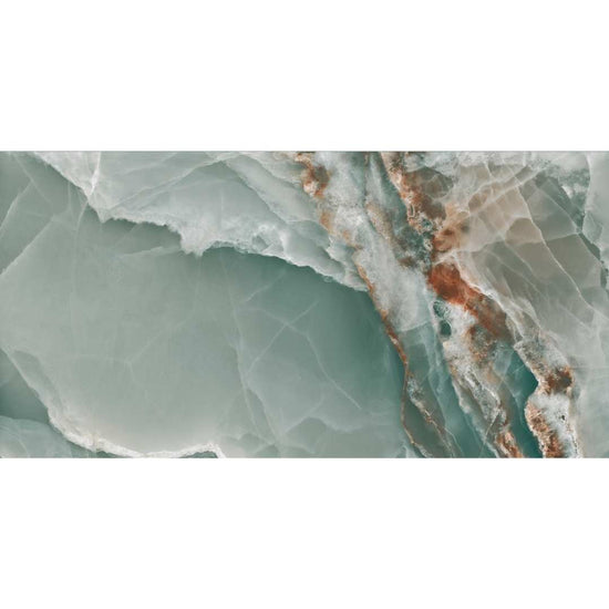 Riptide 24" x 48" Turquoise Porcelain Polished Tile