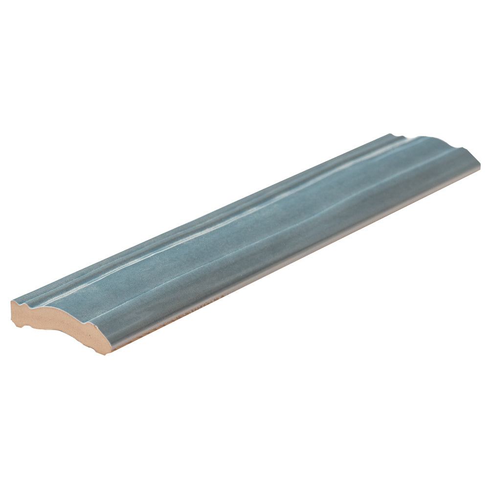 Waverly 3"x12" Ocean Ceramic Glossy Chair Rail