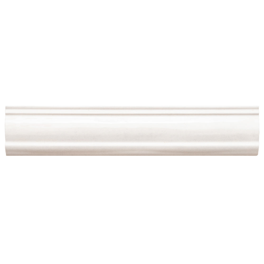 Waverly 3"x12" All White Ceramic Glossy Chair Rail