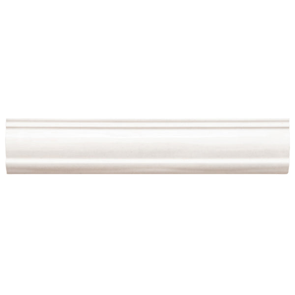 Waverly 3"x12" All White Ceramic Glossy Chair Rail