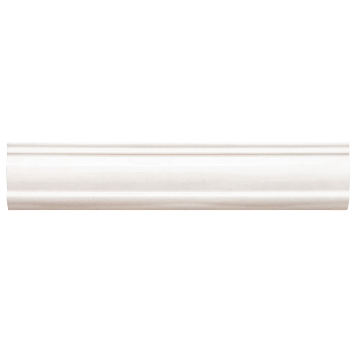 Waverly 3"x12" All White Ceramic Glossy Chair Rail