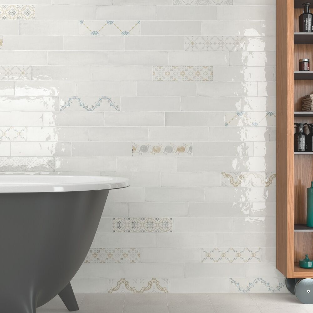 Waverly 3"x12" All White Ceramic Glossy Tile