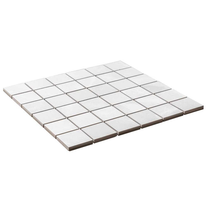 Geo Lust 2"x2" White Porcelain Matte Mosaic