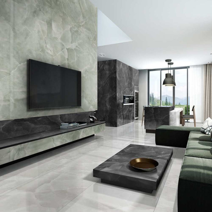 Geo Lust 12"x24" Jade Porcelain Polished Tile