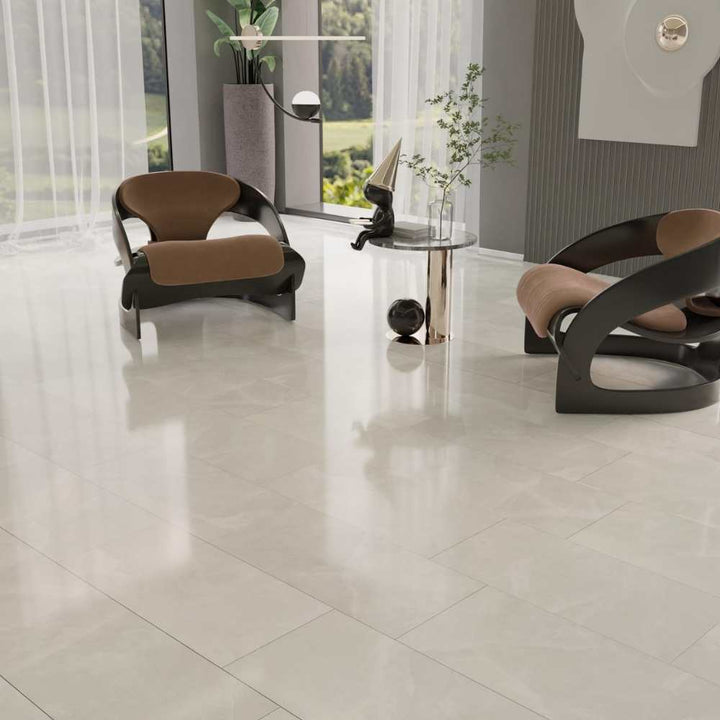 Geo Lust 12"x24" White Porcelain Polished Tile
