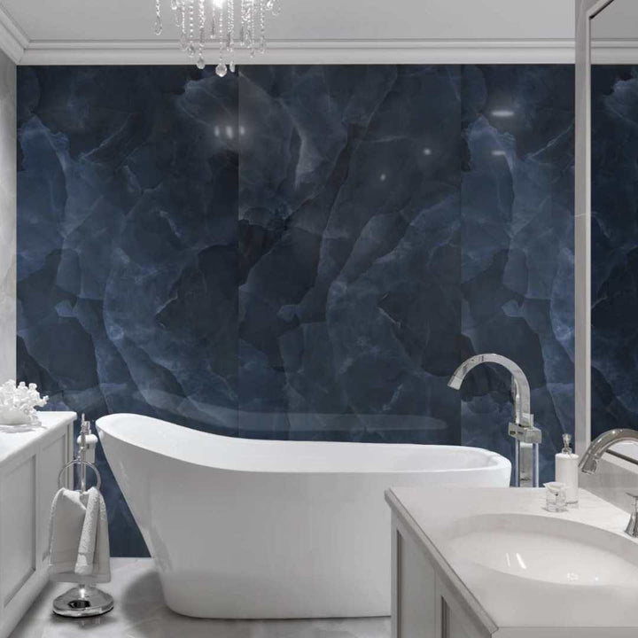 Geo Lust 24"x48" Blue Porcelain Polished