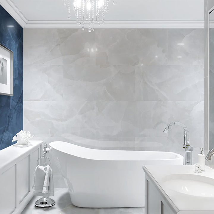 Geo Lust 24"x48" White Porcelain Polished Tile