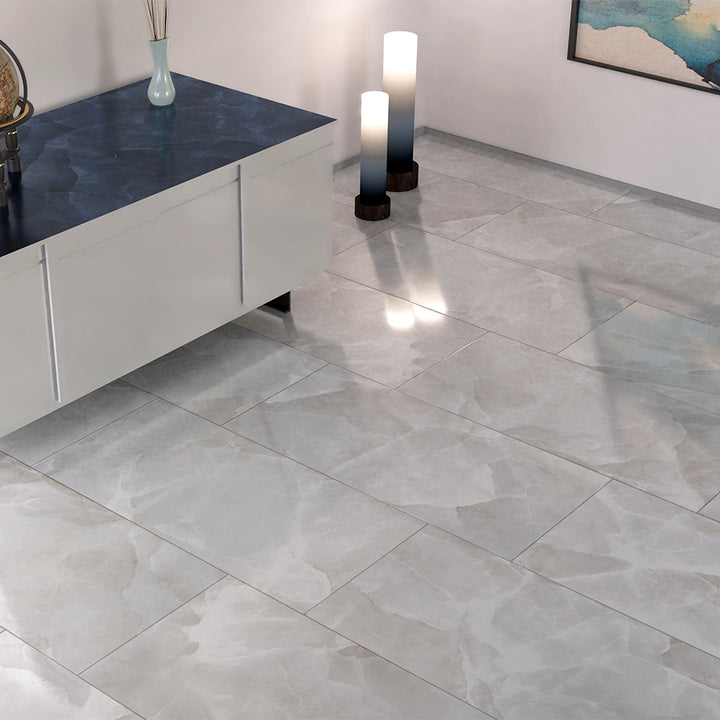 Geo Lust 24"x48" White Porcelain Matte Tile