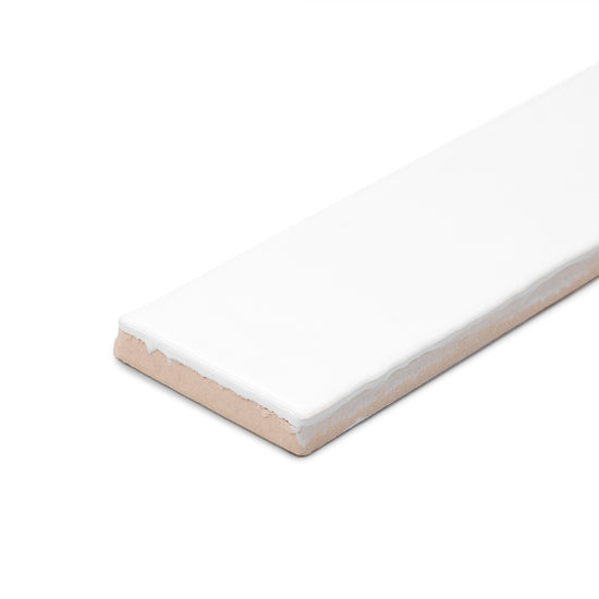 Watercolor 2"x10" Blanco Ceramic Glossy Tile
