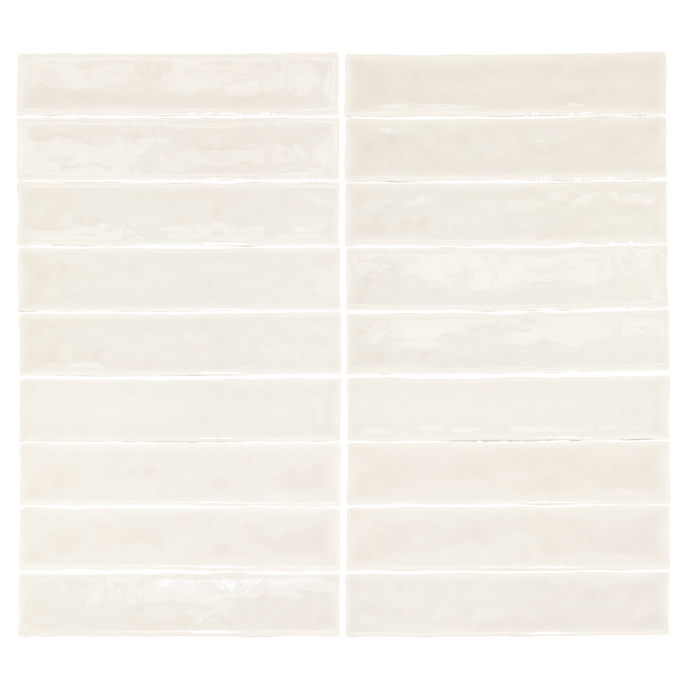 Watercolor 2"x10" Crema Ceramic Glossy Tile