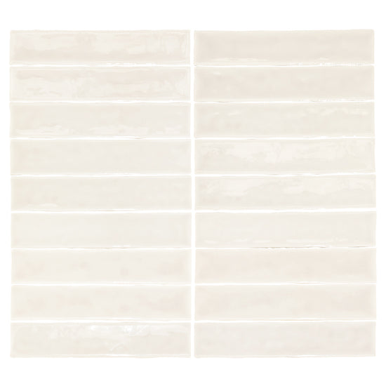 Watercolor 2"x10" Crema Ceramic Glossy Tile