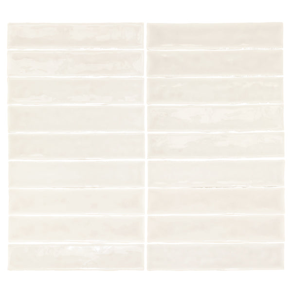 Watercolor 2"x10" Crema Ceramic Glossy Tile