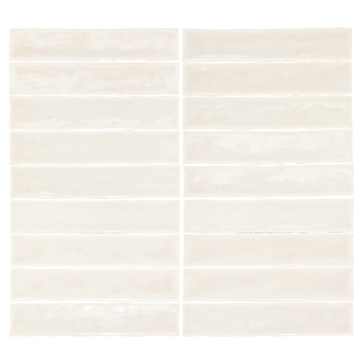 Watercolor 2"x10" Crema Ceramic Glossy Tile