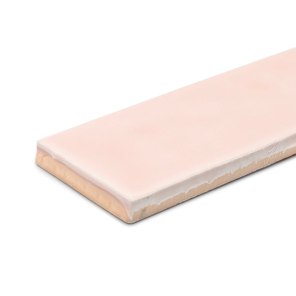Watercolor 2"x10" Rosa Ceramic Glossy Tile