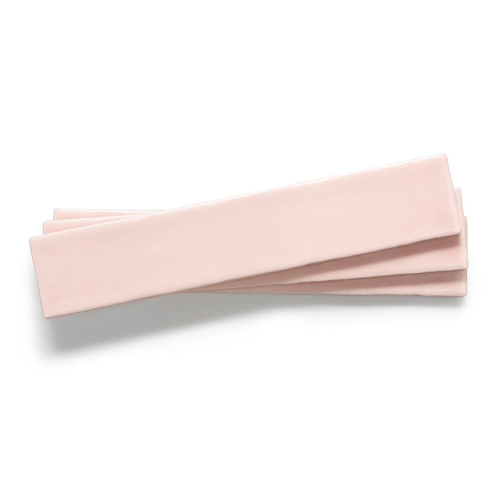 Watercolor 2"x10" Rosa Ceramic Glossy Tile