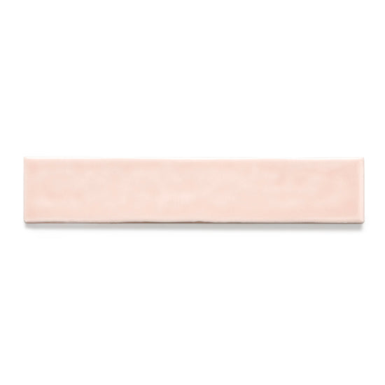 Watercolor 2"x10" Rosa Ceramic Glossy Tile