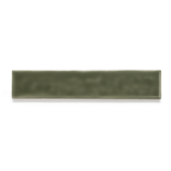Watercolor 2"x10" Verde Oliva Ceramic Glossy Tile