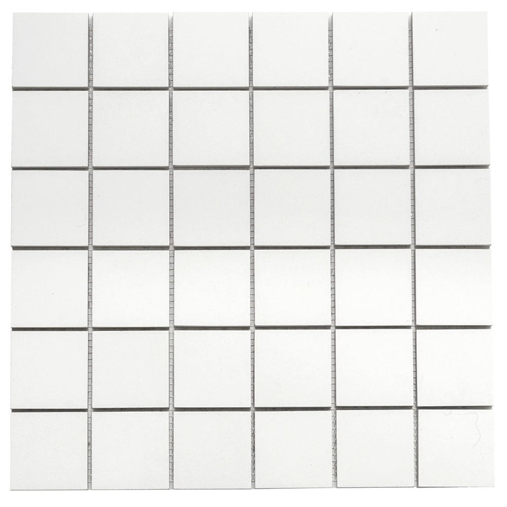 Penthouse 2"x2" White Porcelain Matte Mosaic