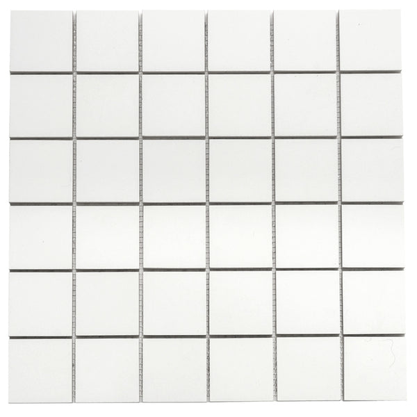 Penthouse 2"x2" White Porcelain Matte Mosaic