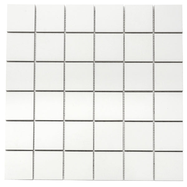 Penthouse 2"x2" White Porcelain Matte Mosaic