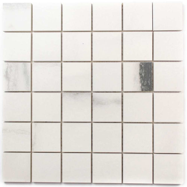 Penthouse 2"x2" White Fantasy Porcelain Matte Mosaic