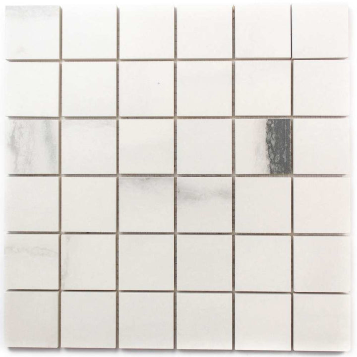 Penthouse 2"x2" White Fantasy Porcelain Matte Mosaic