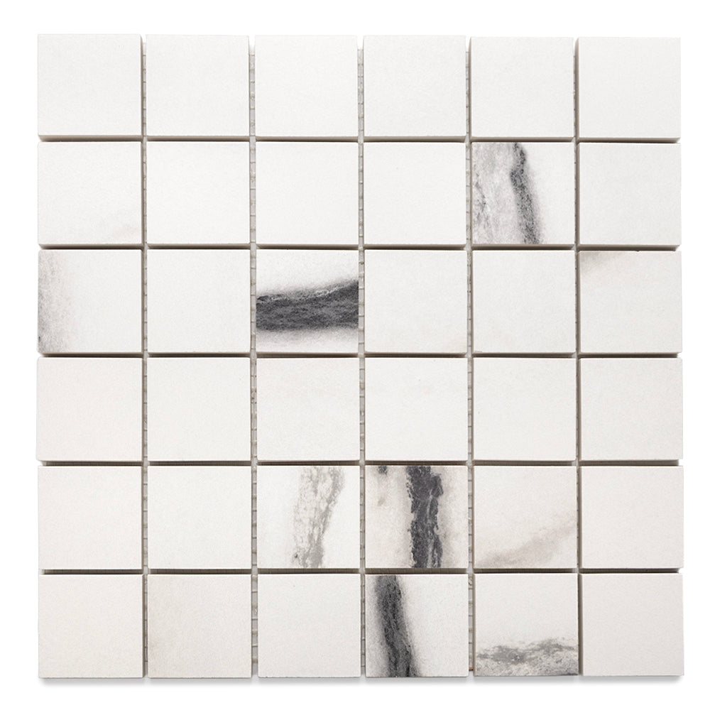 Penthouse 2"x2" White Fantasy Porcelain Matte Mosaic
