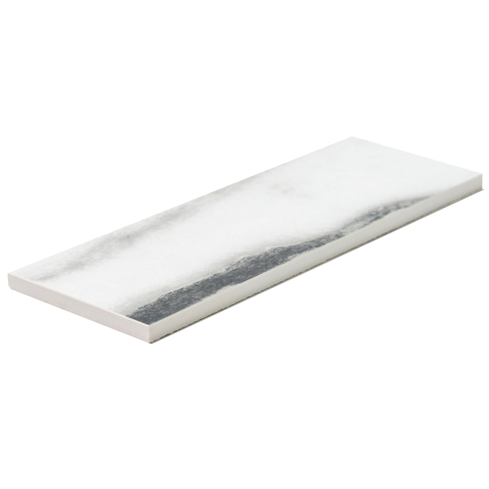 Penthouse 4"x12" White Fantasy Porcelain Polished Tile