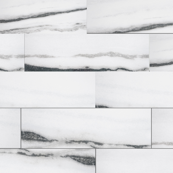 Penthouse 4"x12" White Fantasy Porcelain Polished Tile