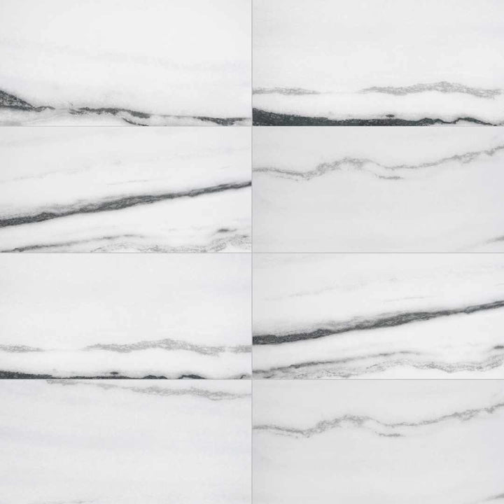 Penthouse 12"x24" White Fantasy Porcelain Polished Tile