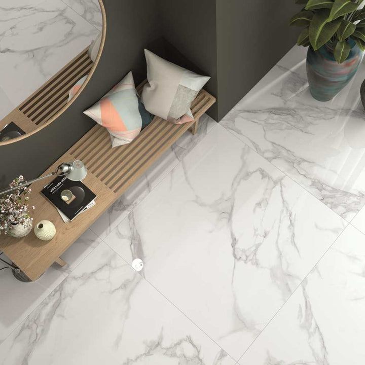 Adonis Pure 30" x 30" White Porcelain Satin Tile