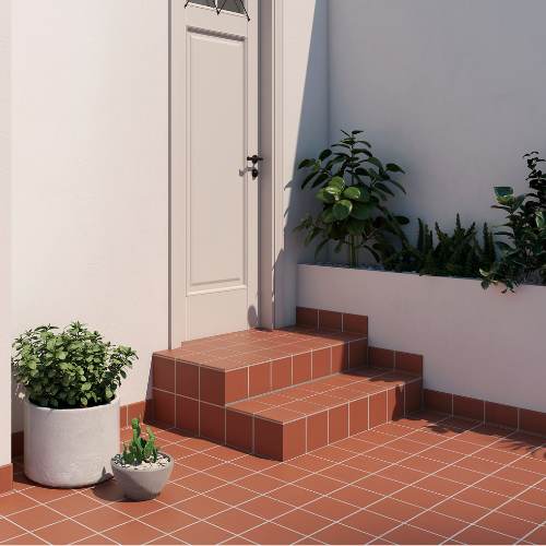 Terran 6"x6" Red Ceramic Unglazed Tile