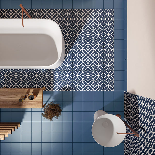 Circa 8"x8" Bergen Azul Porcelain Matte Tile