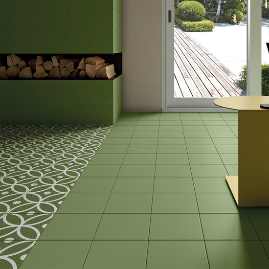 Circa 8"x8" Bergen Verde Porcelain Matte Tile