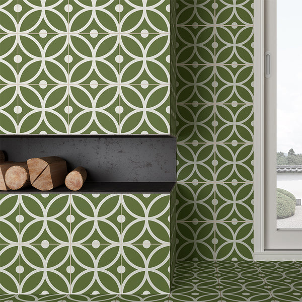 Circa 8"x8" Bergen Verde Porcelain Matte Tile