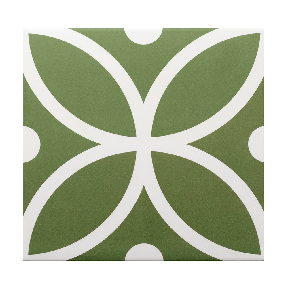 Circa 8"x8" Bergen Verde Porcelain Matte Tile