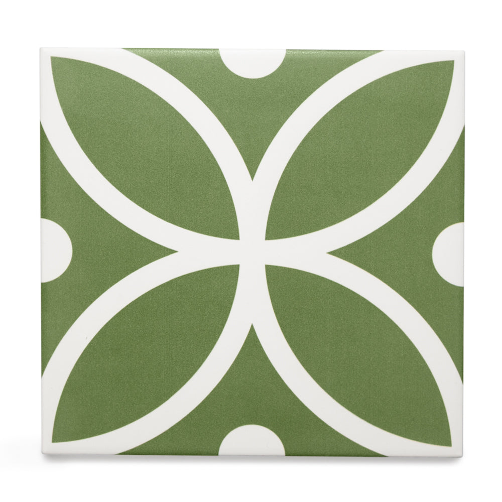 Circa 8"x8" Bergen Verde Porcelain Matte Tile