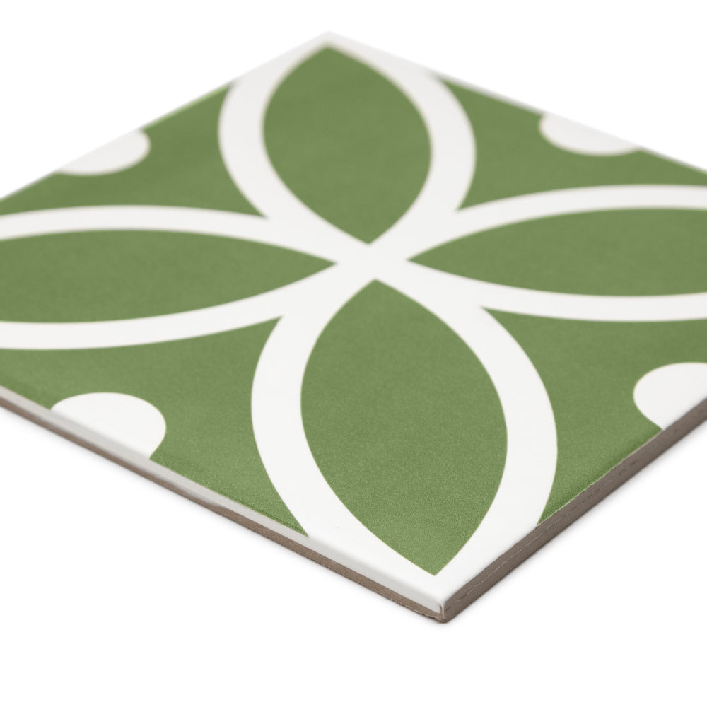 Circa 8"x8" Bergen Verde Porcelain Matte Tile