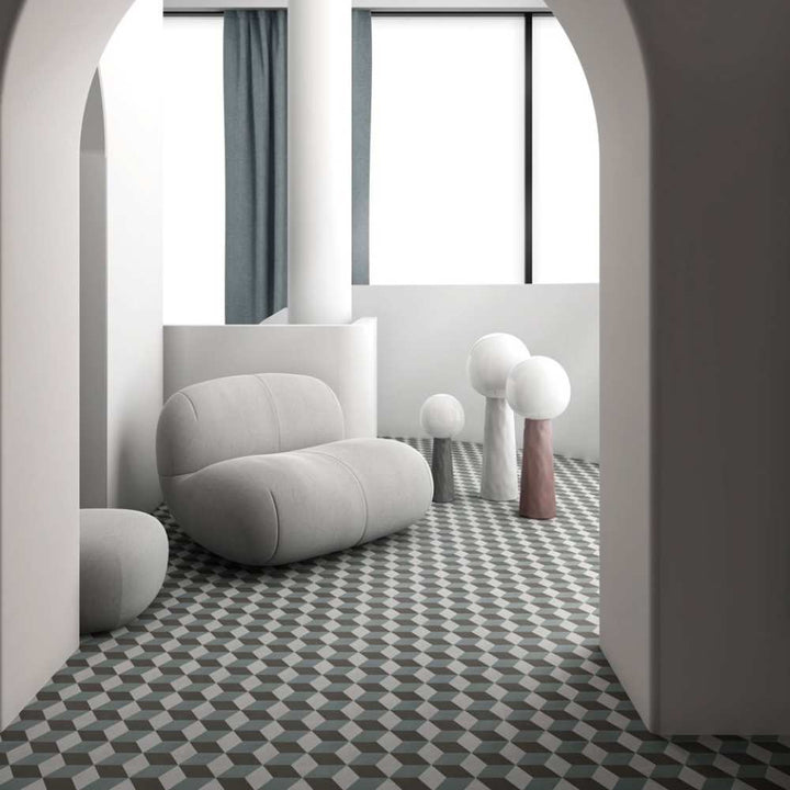 Prism 9" x 9" Gray Porcelain Matte Tile
